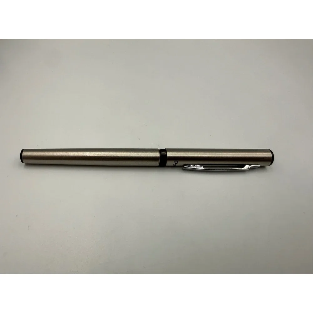 Pentel Sign Pen Brushed Stainless Steel Vintage Refillable MG8 Ink